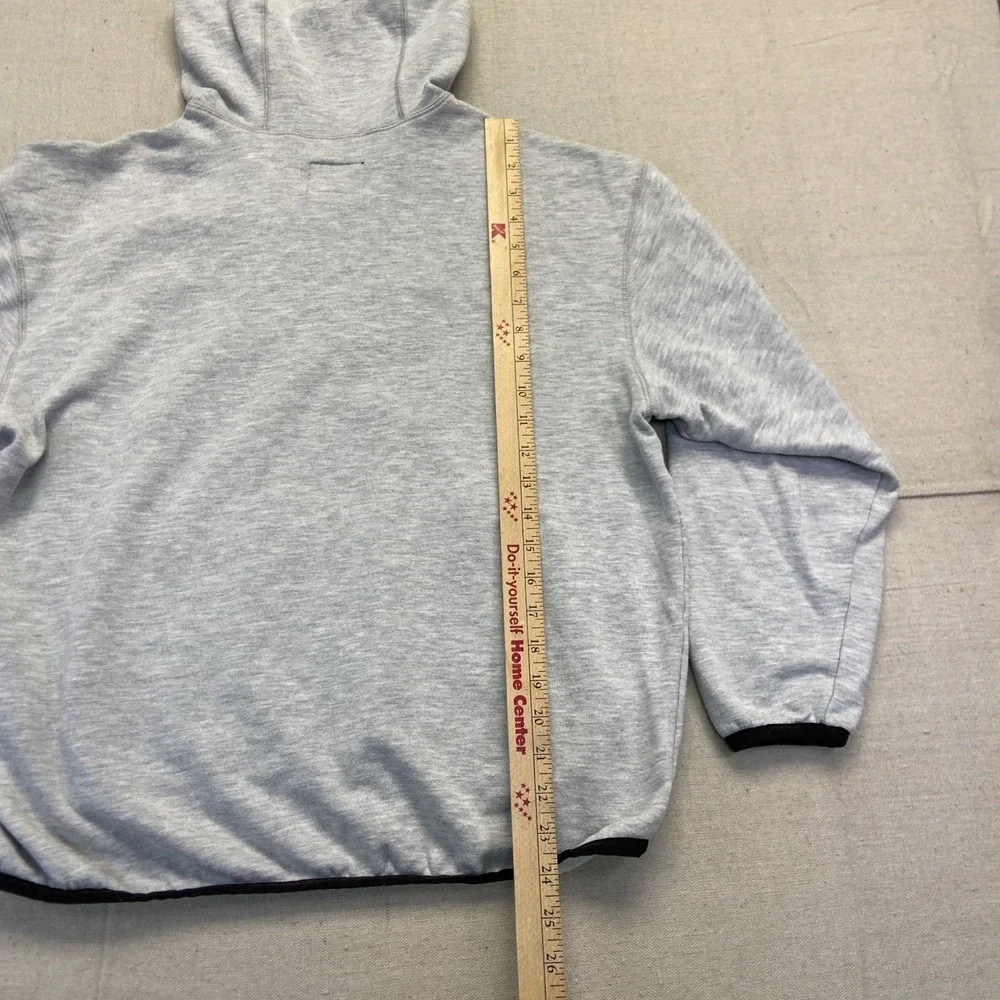 Nike Hoodie Womens M Center Swoosh Y2k Vintage Grey Pullover Sweatshirt